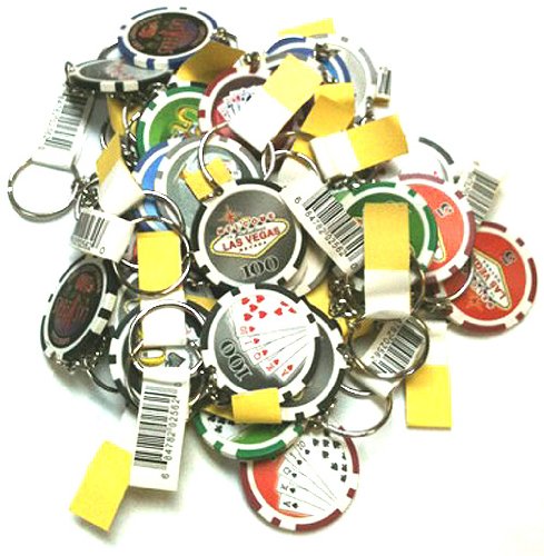 36 Las Vegas Poker Chips Key Chains Party Favor Gifts
