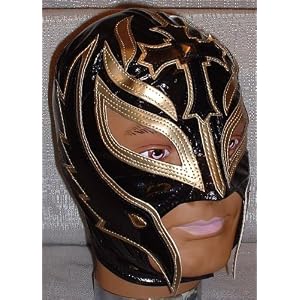 WWE REY MYSTERIO Kid's (Black & Gold) LEATHER Mask