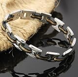 Silver Stainless Steel 8.27" Men's Bangle Link Bracelet sl010001