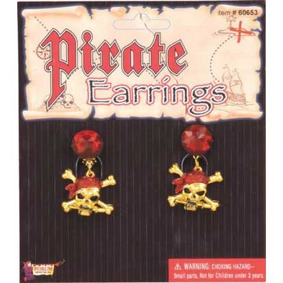 Click here to buy Pirate Red Glitter Earrings by FORUM NOVELTIES.