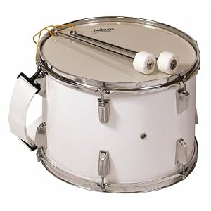 Adam White Tenor Marching Band Drum w  Beaters and Straps by 