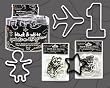 Shaped Rubber Bands Bracelets 12Pack Black & White Things