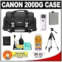 Canon 200DG Digital SLR Camera Case Gadget Bag + Tripod + LP-E5 Battery + Accessory Kit for EOS Rebel XS, XSi & T1i
