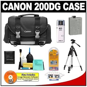 Canon 200DG Digital SLR Camera Case Gadget Bag + Tripod + LP-E5 Battery + Accessory Kit... by Canon