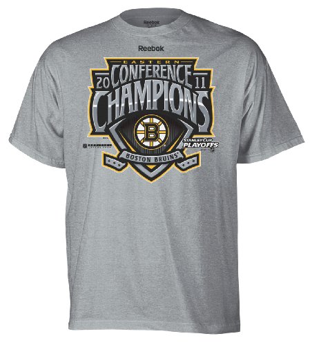 NHL Men's Boston Bruins Stanley Cup 2011 Conference Championship Excel Tee Shirt (ATHLETIC GREY, XX-LARGE)