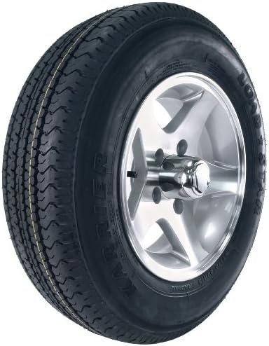 Kenda Loadstar Karrier (13x4.5"/5x4.5") Aluminum Star Mag Wheel with Machined Finish LRC and Radial Trailer Tire Assembly (175/80R13)