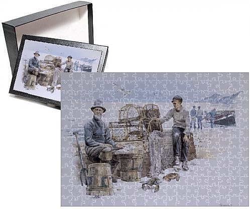 Photo Jigsaw Puzzle of Fishermen by the sea with lobster/crab pots