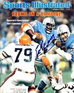 Earl Campbell Autographed/Hand Signed Houston Oilers Sports Illustrated Magazine