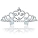 Bling Jewelry Rhinestone Crystal Bridal Tiara Headpiece Expanding Hearts