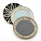 Flower Stripe Plate - Black Glaze||AFTHB