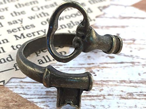 Skeleton Key Ring Antique Bronze Vintage Adjustable Jewelry Wraparound Spoon Ring