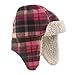 Luvable Friends Cozy Sherpa-Lined Earflap Hat, Pink Plaid, 0-6 Months