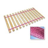 Full Size Attached Bed Slats - Bunkie Boards (Glitter Pink Straps)