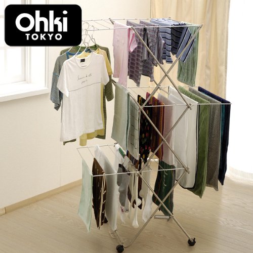 【OHKI】 タワー型室内物干し(大)