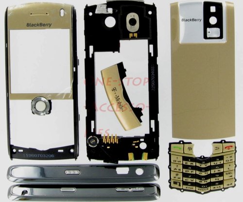 Click here to buy Gold T-Mobile RIM BlackBerry Pearl 8100 Original OEM Full Complete Housing Faceplate Case Cover... by RIMBlackberry.