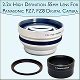 2.2x High Definition Telephoto Camera 55mm Lens For Panasonic FZ7 and FZ8