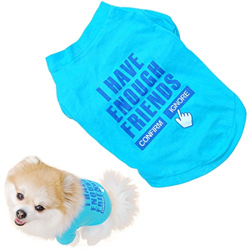Voberry® New Fashion Pet Puppy Funny Cute Clothes Summer Cotton Quote Shirt Small Dog Cat Pet T Shirt (XS)