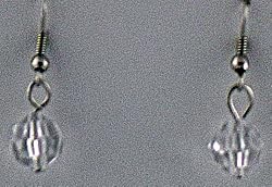 Clear Gem Cut Globes Earrings