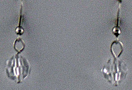 Clear Gem Cut Globes Earrings