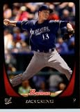 2011 Bowman Baseball Card # 125 Zack Greinke - Milwaukee Brewers - MLB Trading Card in a Protective Display Case