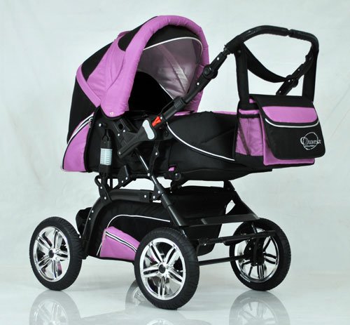 Kinderwagen Kombi-Kinderwagen Speed Farbe pink-schwarz