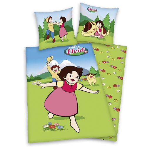 Herding 440414050 Bettw&auml;sche Heidi, 80 x 80 cm + 135 x 200 cm, Linon