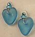 Recycled Ghana Glass Heart Earrings