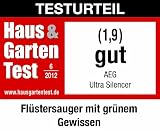 AEG-Electrolux AUSG 3901 Aspirateur avec sac Ultra Silencer 1250 W Filtre Hepa H12 40% d'&eacute;conomie d'&eacute;nergie 68 Db (Import Allemagne)