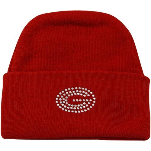 Georgia Bulldogs Newborn Girls Red Rhinestone Knit Beanie