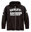 Harley-Davidson&reg; Men's Hooded Vintage Race Sweatshirt. Zipper front. Appliqu&eacute; and embroidery. 99109-09VM