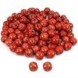 100 Red Round Art Wood Loose Beads 13mm for Crafts Hemp