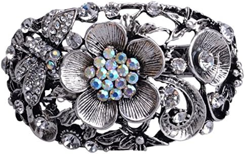 Pical New Vintage Plum Blossom and Bees Women's Bangle Bracelet Alloy Rhinestone