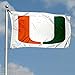 Miami Canes Large White 3x5 College Flag