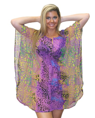 Tunic Grorgeous Purple Animal Printed Kaftan Caftan Beach Cover up Spring Resort Dress Mother's Day gift. product image