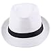 Bigood Women Fedora Trilby Beach Sun Pp Braid Straw Panama Hat (White Off)