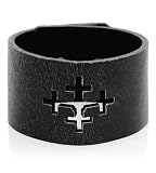 G by GUESS Black Cuff with Cut-out Cross, BLACK by GByGUESS