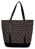 Michael Kors Purse Handbag Large Shoulder Tote RTW Jacquard Beige/Black/Black Review