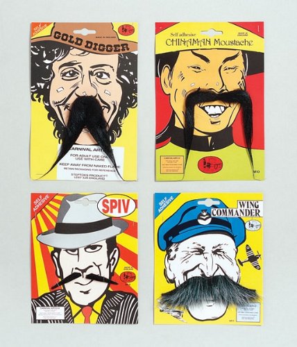Imagen principal de 2 PIECE BLACK SPIV MOUSTACHE FRENCH FANCY DRESS (accesorio de disfraz)