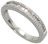 14k White Gold 1/8 (3.5mm) wide Band, w/ 0.50 Carat Invisible & Brilliant Cut Diamonds