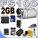 Canon FS-100 (Silver) Flash Memory Camcorder with 48x Optical Zoom 2699B001 + BP819 Replacement Battery/Travel Charger BigVALUEInc Accessory Saver 2GB Bundle + MORE