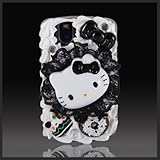 Hello Kitty Black Lace w Diamonds "Treats" Cake style case cover for Blackb ....