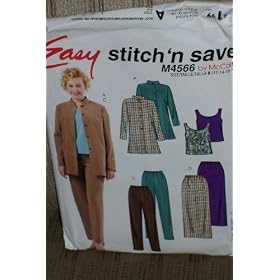 McCalls Easy Stitch 'N Save M4566 Sze B (12-14-16-18) Misses Petite Shirt-jacket, Tank Top, Skirt and Pants