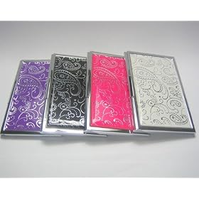 Buy 4 Mixed Color Paisley Business Card Cases (Black, Purple, Pink and White) : ID Wallet Holder by SilverHooks