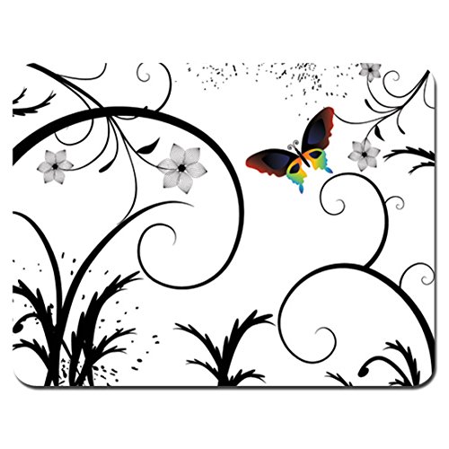 Meffort Inc Standard 7 x 9 Inch Mouse Pad - White Background Butterfly