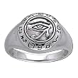 Sterling Silver Eye of Horus, Eye of Ra Egyptian Ring