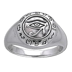 Sterling Silver Eye of Horus, Eye of Ra Egyptian Ring