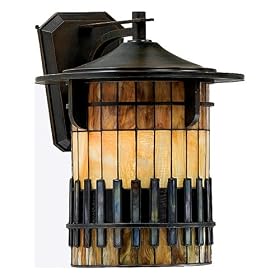Quoizel TFAR8415BE Autumn Ridge 19-Inch Jumbo Wall Lantern with Tiffany Glass, Bergamo... by Quoizel