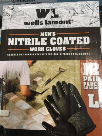 Wells Lamont Mens Nitrile Coated Work Gloves 12-Pair Large