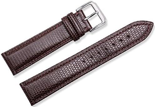 20mm Lizards Grain Genuine Leather Watch Band Strap Color Brown