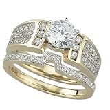 Yellow Gold Diamond Bridal Set Ring